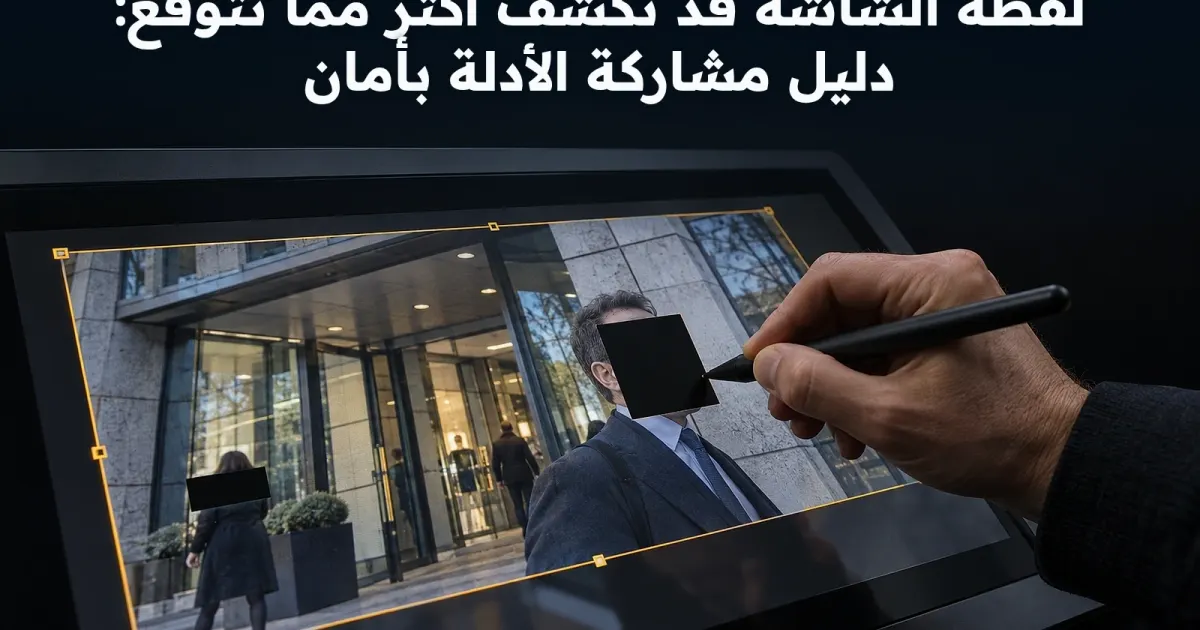 لقطة الشاشة قد تكشف أكثر مما تتوقع: دليل مشاركة الأدلة بأمان