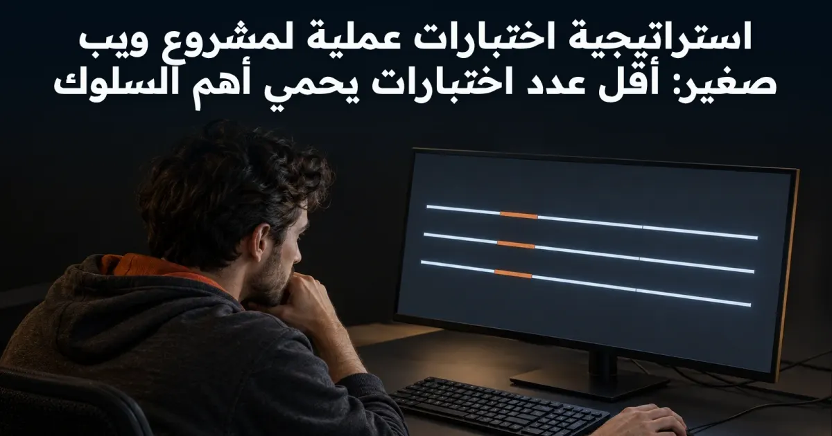 استراتيجية اختبارات عملية لمشروع ويب صغير: أقل عدد اختبارات يحمي أهم السلوك