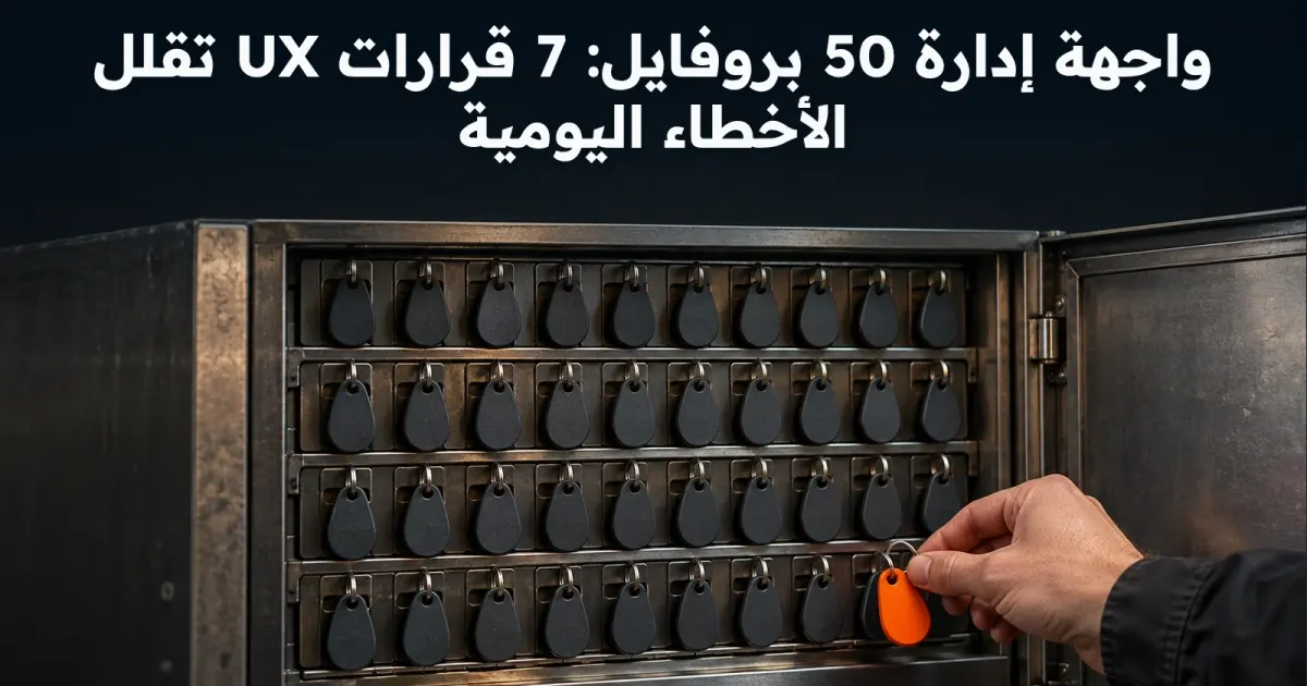 واجهة إدارة 50 بروفايل: 7 قرارات UX تقلل الأخطاء اليومية