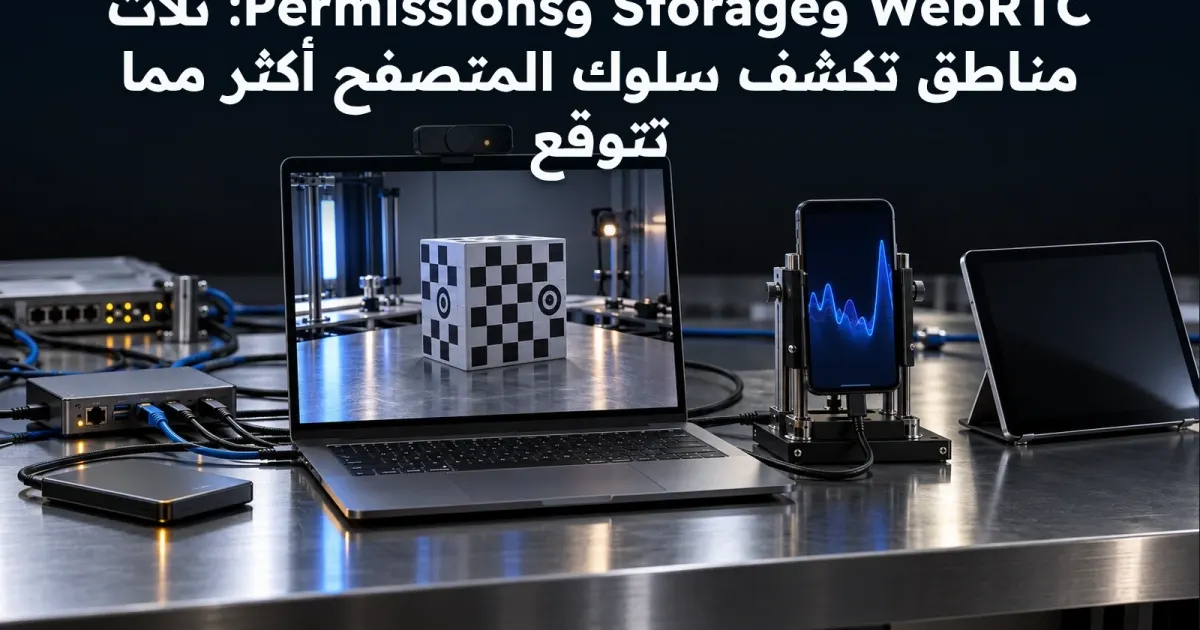 WebRTC وStorage وPermissions: ثلاث مناطق تكشف سلوك المتصفح أكثر مما تتوقع