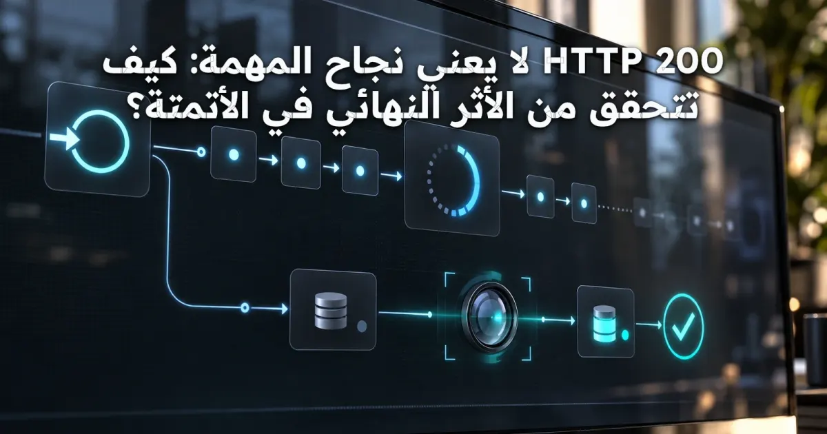 HTTP 200 لا يعني نجاح المهمة: كيف تتحقق من الأثر النهائي في الأتمتة؟