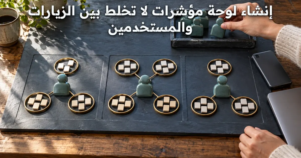 إنشاء لوحة مؤشرات لا تخلط بين الزيارات والمستخدمين