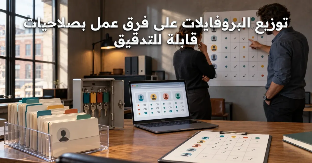 توزيع البروفايلات على فرق عمل بصلاحيات قابلة للتدقيق