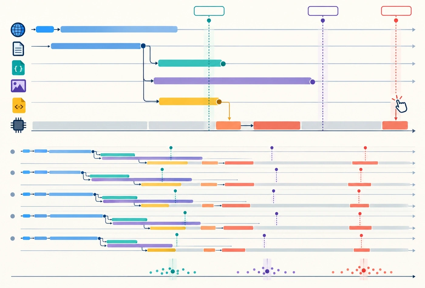 صورة توضيحية: كيف تقيس أثر JavaScript على أول عرض للصفحة دون الاعتماد على نتيجة واحدة؟