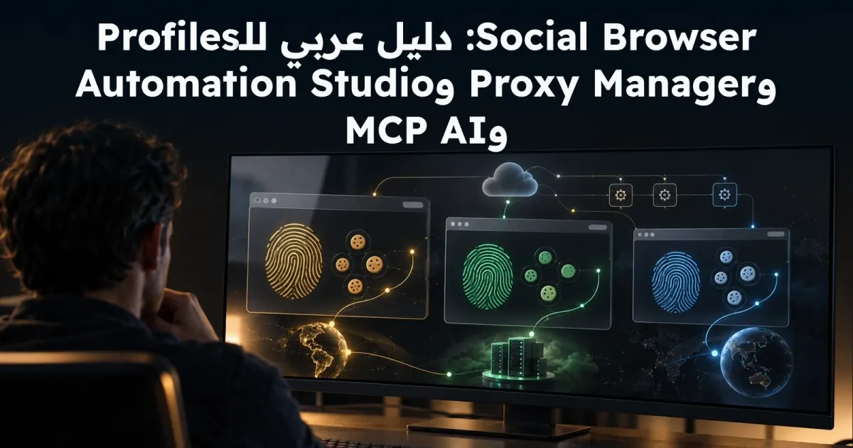 Social Browser: دليل عربي للـProfiles وProxy Manager وAutomation Studio وMCP AI