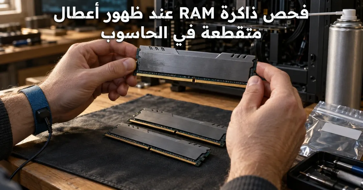 فحص ذاكرة RAM عند ظهور أعطال متقطعة في الحاسوب