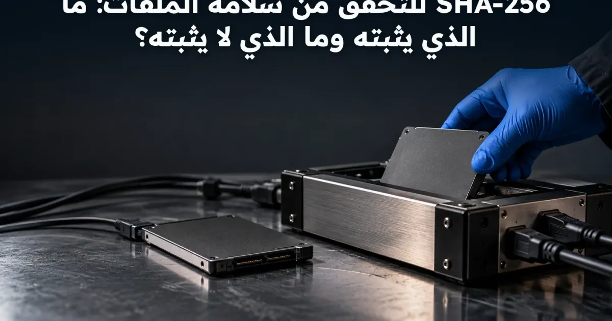 SHA-256 للتحقق من سلامة الملفات: ما الذي يثبته وما الذي لا يثبته؟