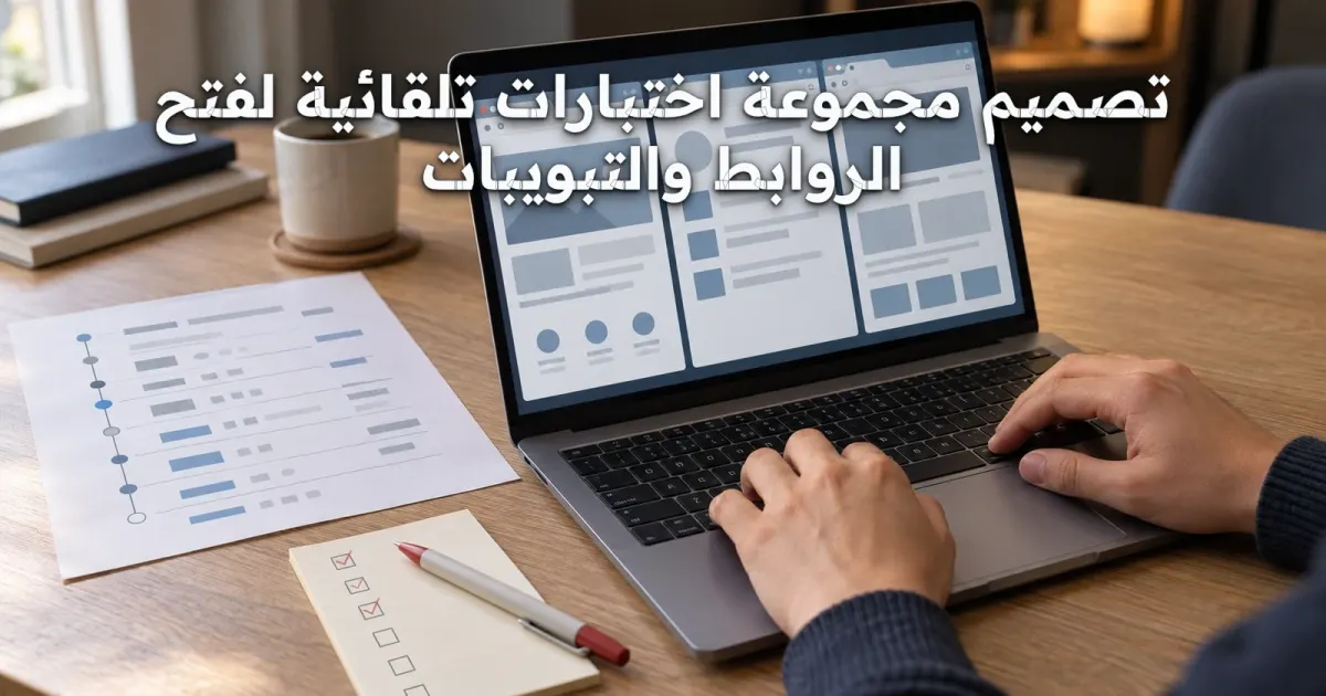تصميم مجموعة اختبارات تلقائية لفتح الروابط والتبويبات