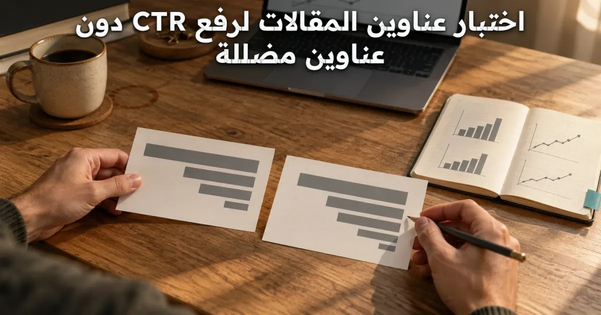 اختبار عناوين المقالات لرفع CTR دون عناوين مضللة