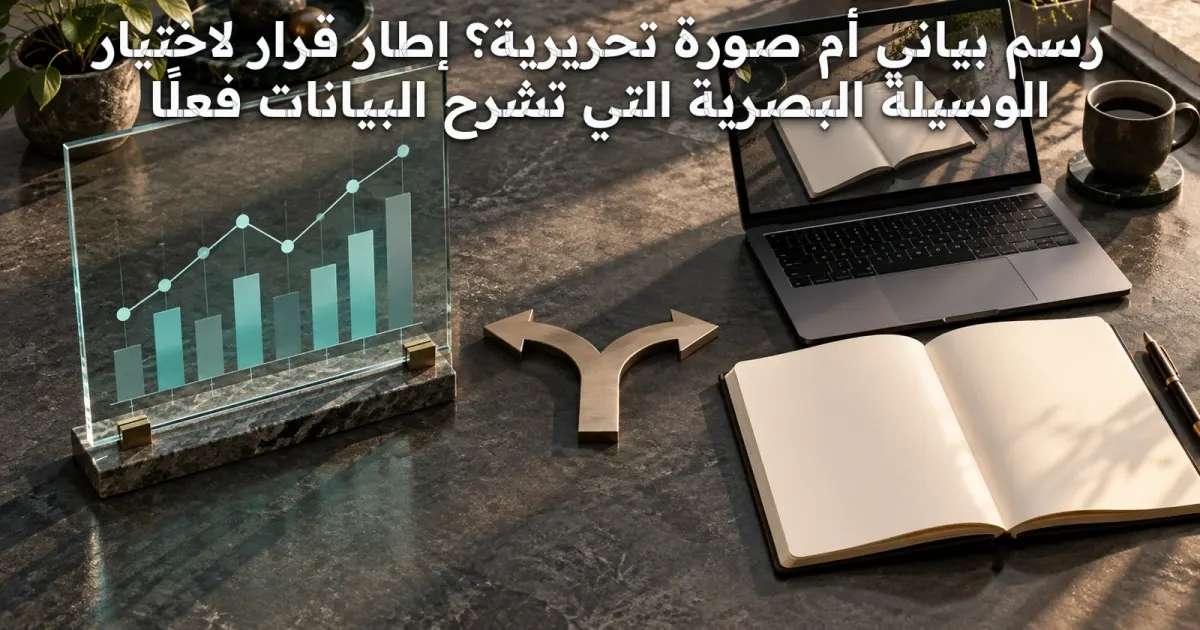 رسم بياني أم صورة تحريرية؟ إطار قرار لاختيار الوسيلة البصرية التي تشرح البيانات فعلًا