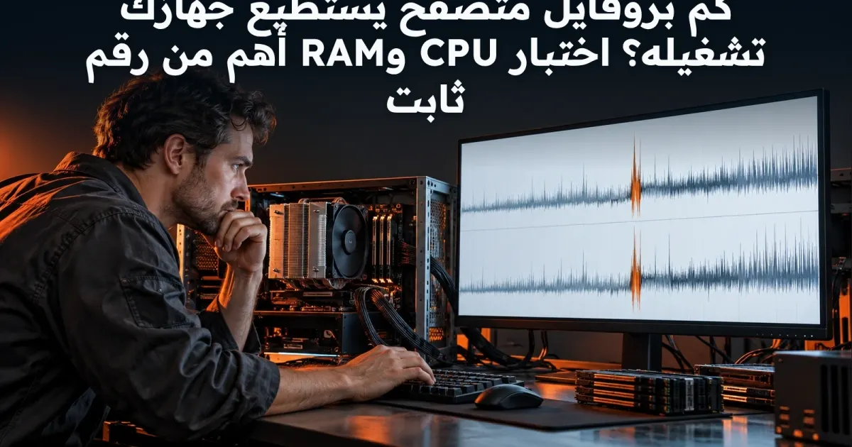 كم بروفايل متصفح يستطيع جهازك تشغيله؟ اختبار CPU وRAM أهم من رقم ثابت