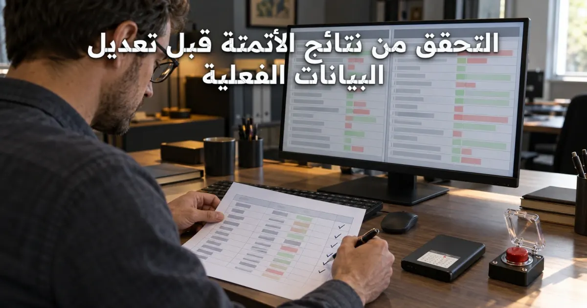 التحقق من نتائج الأتمتة قبل تعديل البيانات الفعلية