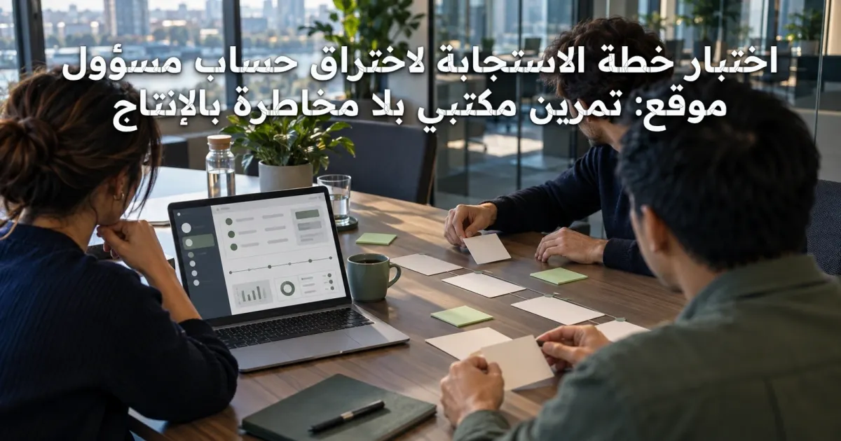 اختبار خطة الاستجابة لاختراق حساب مسؤول موقع: تمرين مكتبي بلا مخاطرة بالإنتاج