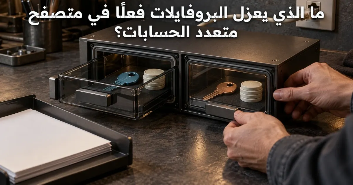 ما الذي يعزل البروفايلات فعلًا في متصفح متعدد الحسابات؟