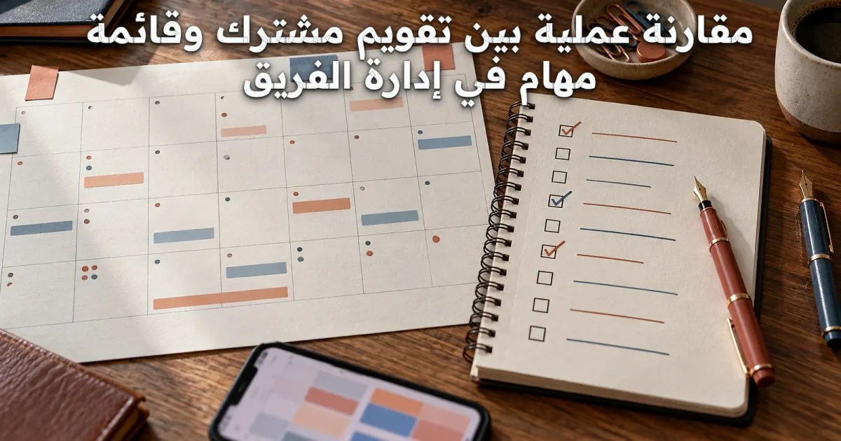 مقارنة عملية بين تقويم مشترك وقائمة مهام في إدارة الفريق