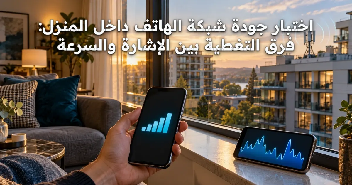 اختبار جودة شبكة الهاتف داخل المنزل: فرق التغطية بين الإشارة والسرعة