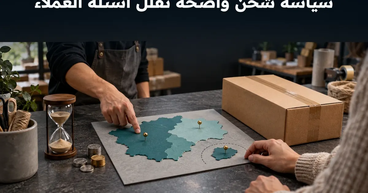 سياسة شحن واضحة تقلل أسئلة العملاء