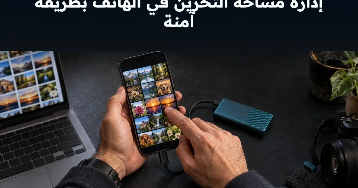 إدارة مساحة التخزين في الهاتف بطريقة آمنة