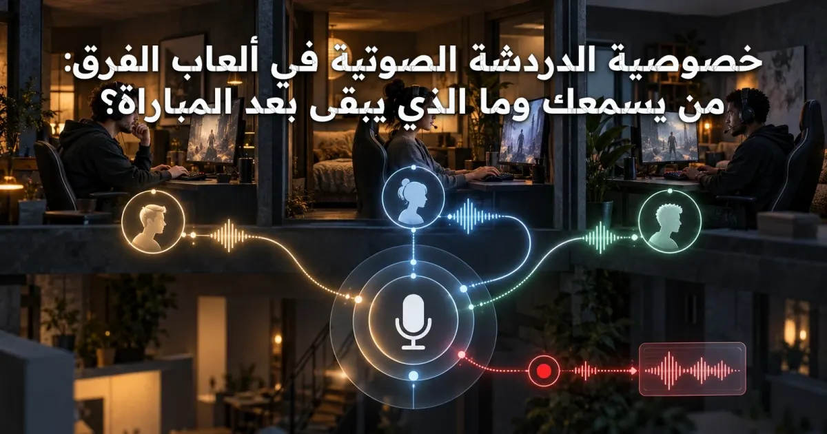خصوصية الدردشة الصوتية في ألعاب الفرق: من يسمعك وما الذي يبقى بعد المباراة؟