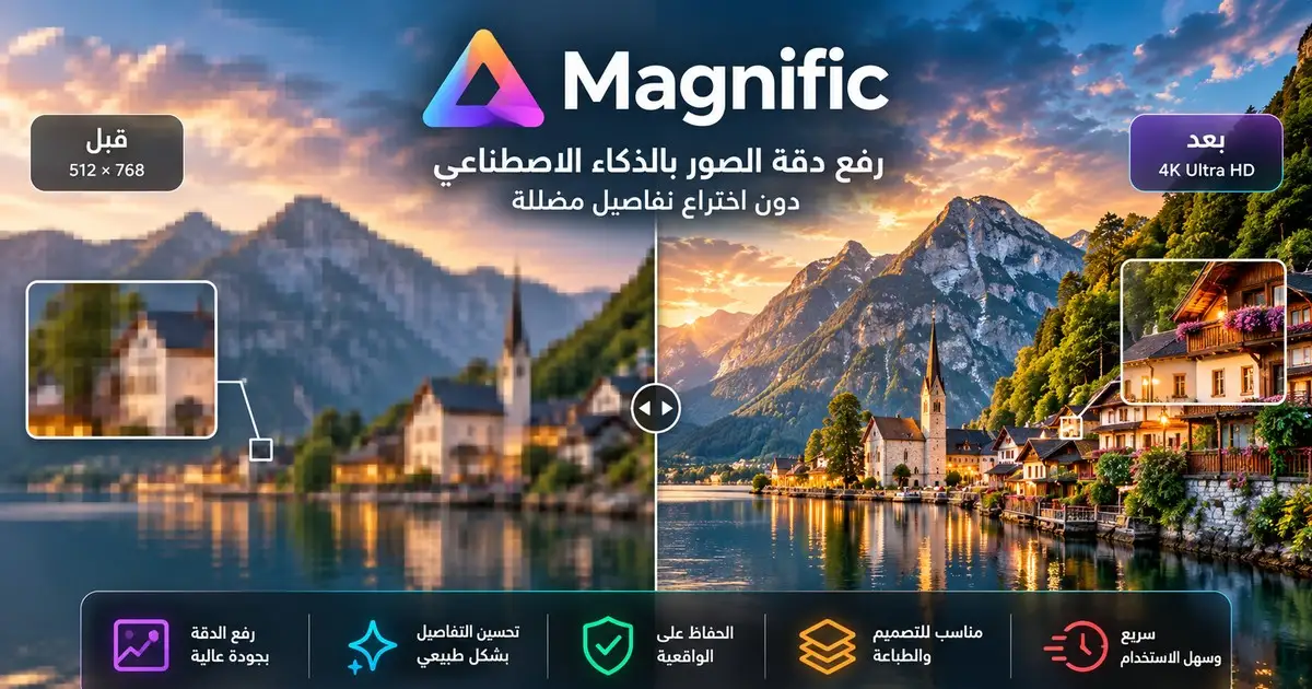 Magnific: رفع دقة الصور بالذكاء الاصطناعي دون اختراع تفاصيل مضللة