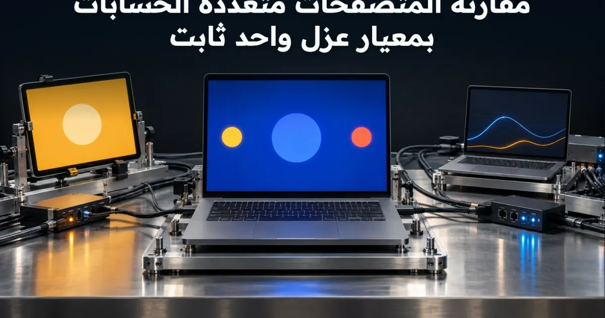مقارنة المتصفحات متعددة الحسابات بمعيار عزل واحد ثابت