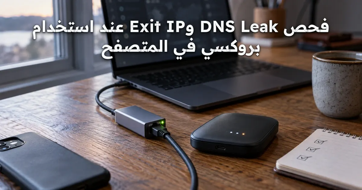 فحص DNS Leak وExit IP عند استخدام بروكسي في المتصفح
