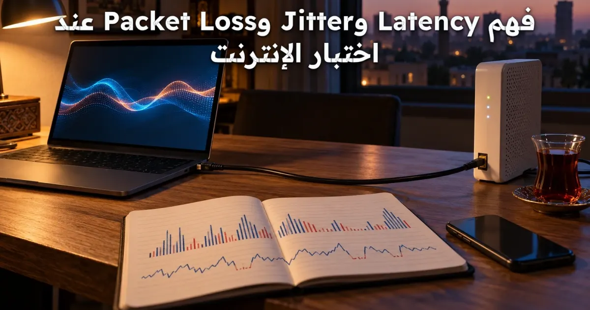 فهم Latency وJitter وPacket Loss عند اختبار الإنترنت