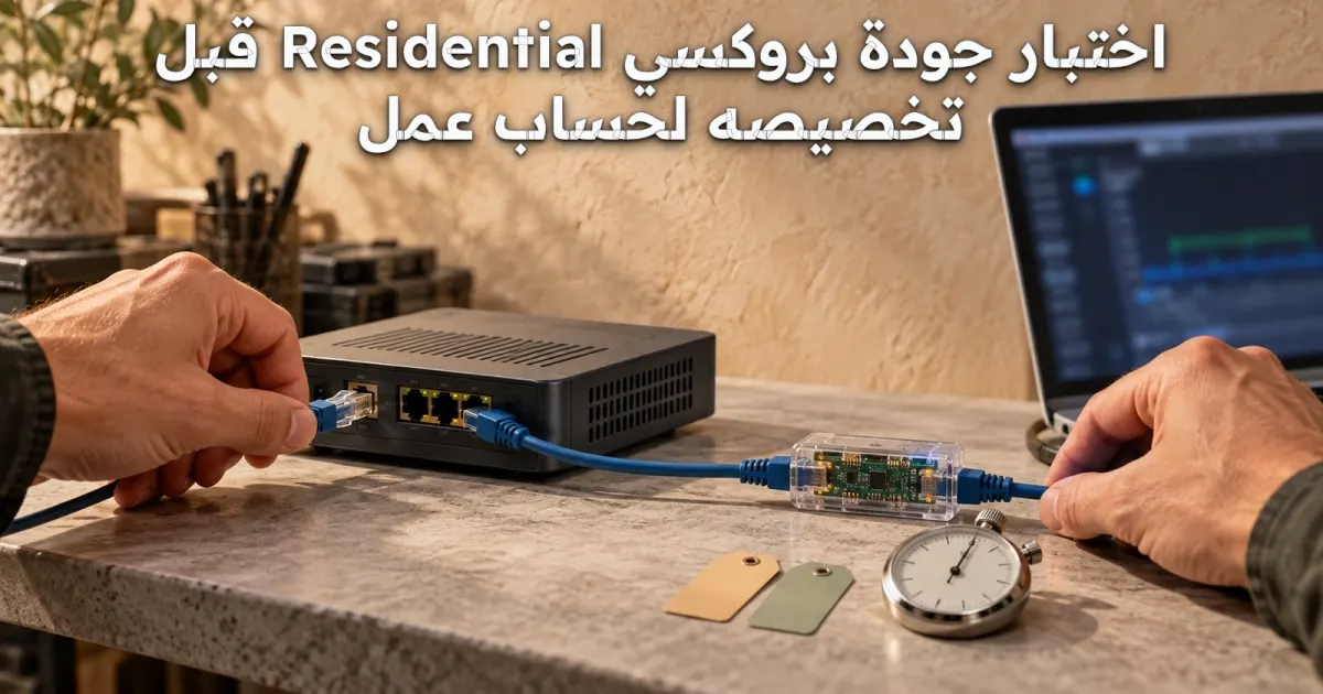 اختبار جودة بروكسي Residential قبل تخصيصه لحساب عمل