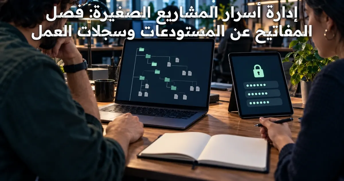 إدارة أسرار المشاريع الصغيرة: فصل المفاتيح عن المستودعات وسجلات العمل