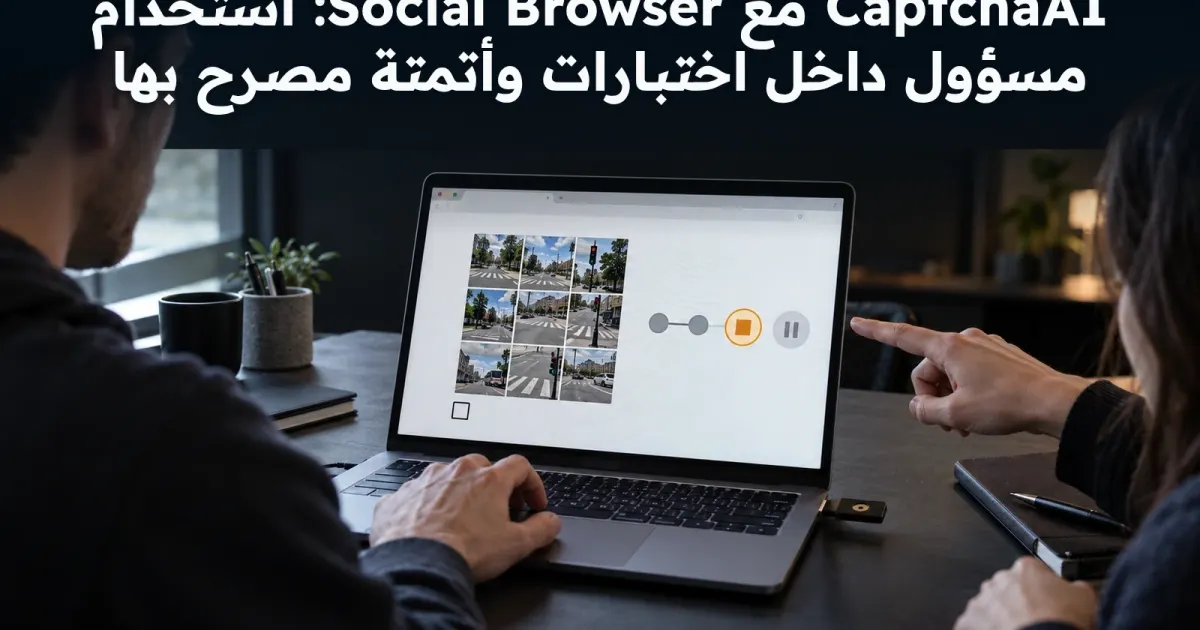 CaptchaAI مع Social Browser: استخدام مسؤول داخل اختبارات وأتمتة مصرح بها