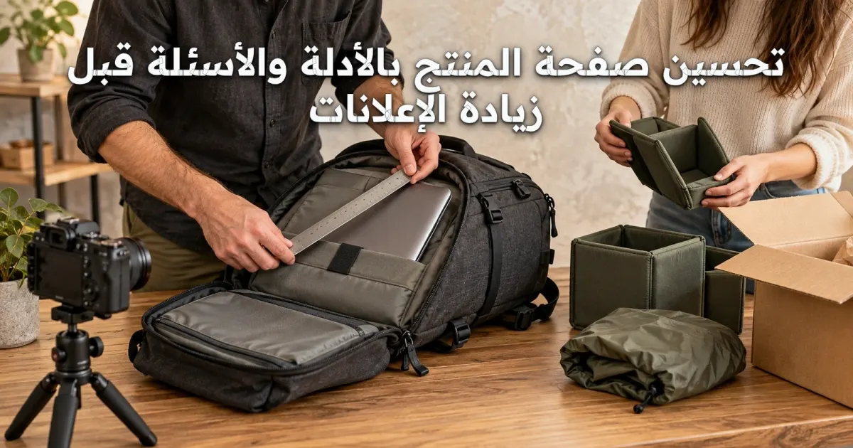 تحسين صفحة المنتج بالأدلة والأسئلة قبل زيادة الإعلانات