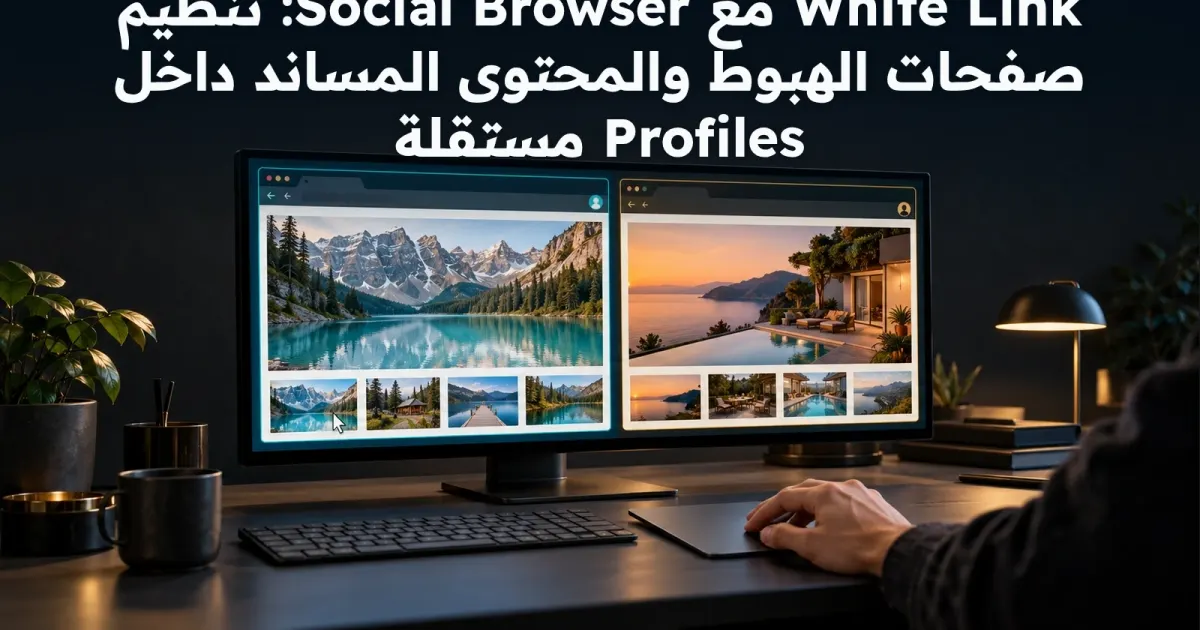 White Link مع Social Browser: تنظيم صفحات الهبوط والمحتوى المساند داخل Profiles مستقلة