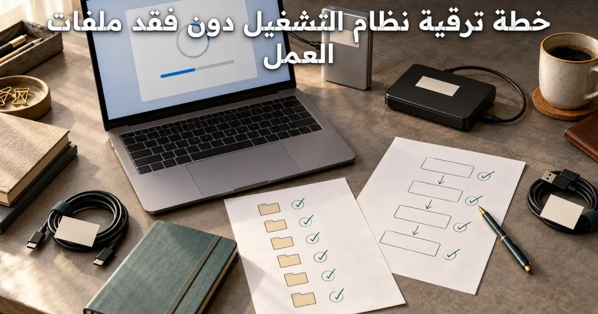 خطة ترقية نظام التشغيل دون فقد ملفات العمل