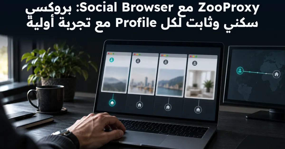 ZooProxy مع Social Browser: بروكسي سكني وثابت لكل Profile مع تجربة أولية