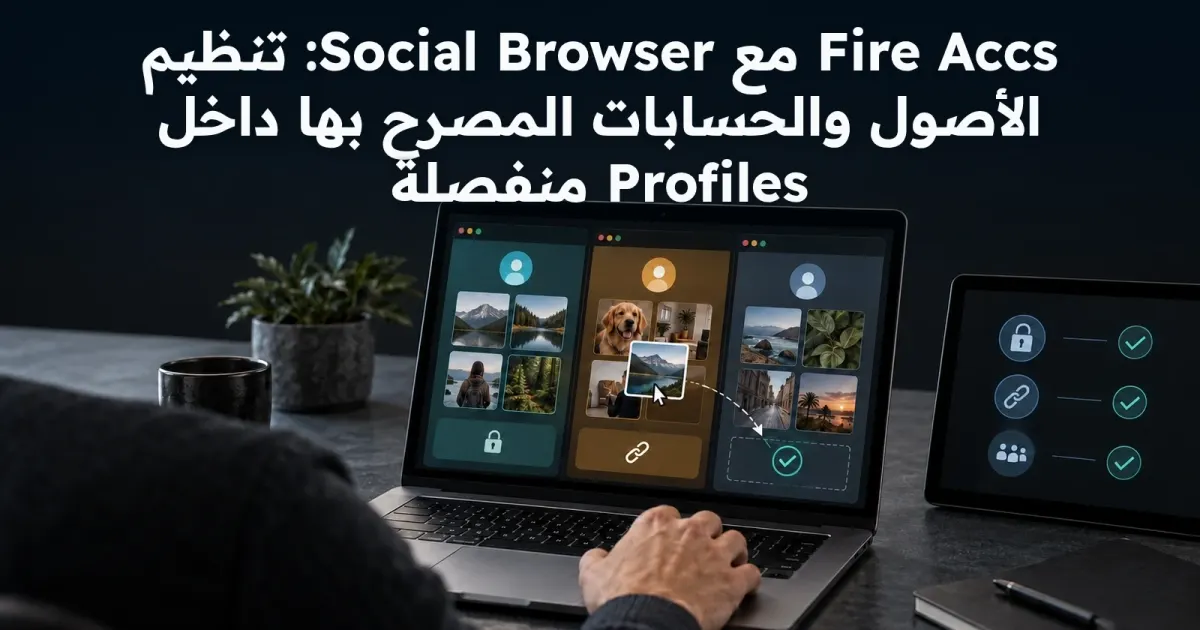 Fire Accs مع Social Browser: تنظيم الأصول والحسابات المصرح بها داخل Profiles منفصلة