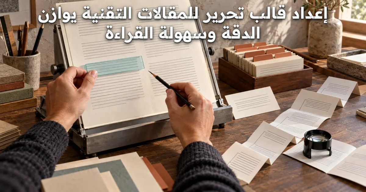 إعداد قالب تحرير للمقالات التقنية يوازن الدقة وسهولة القراءة