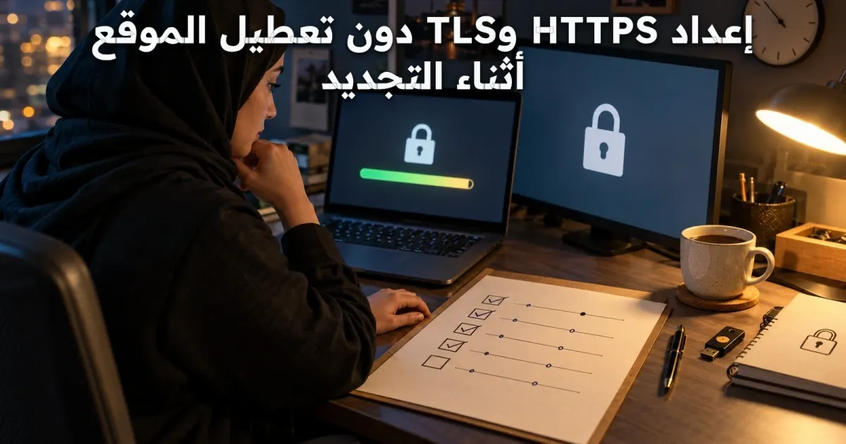 إعداد HTTPS وTLS دون تعطيل الموقع أثناء التجديد