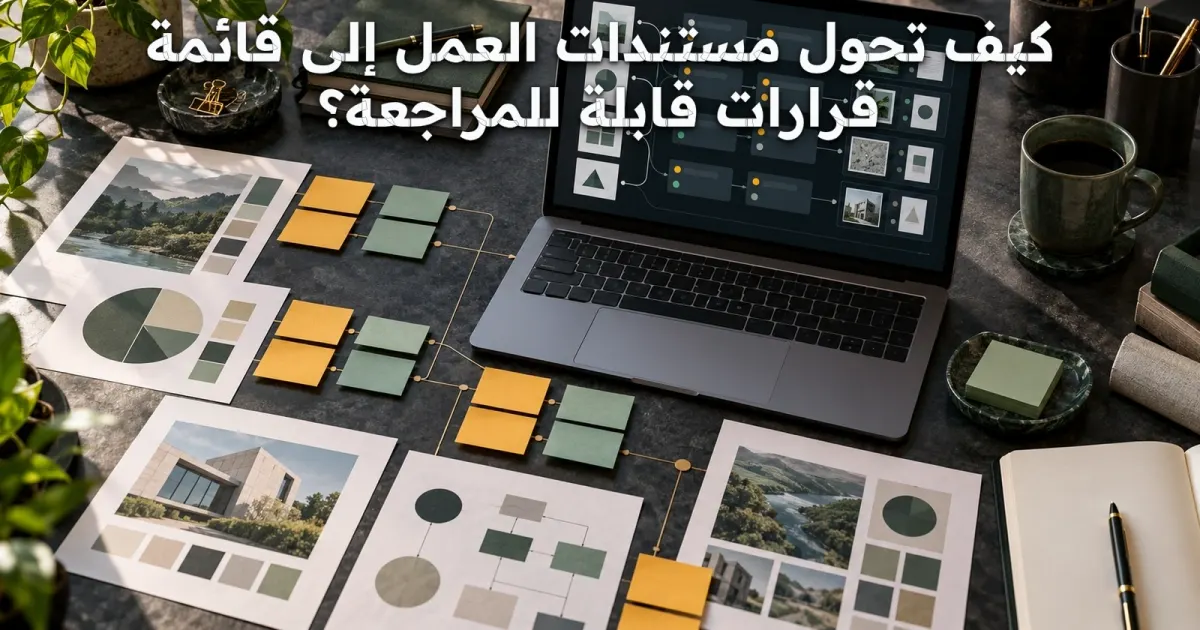 كيف تحول مستندات العمل إلى قائمة قرارات قابلة للمراجعة؟