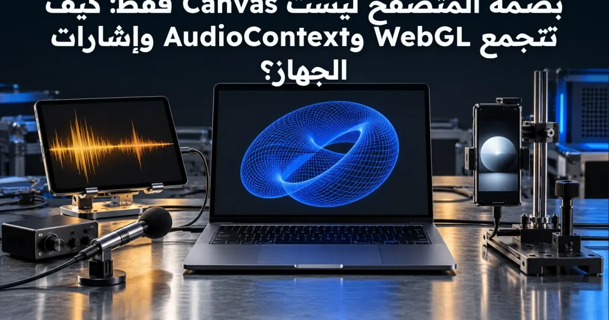 بصمة المتصفح ليست Canvas فقط: كيف تتجمع WebGL وAudioContext وإشارات الجهاز؟