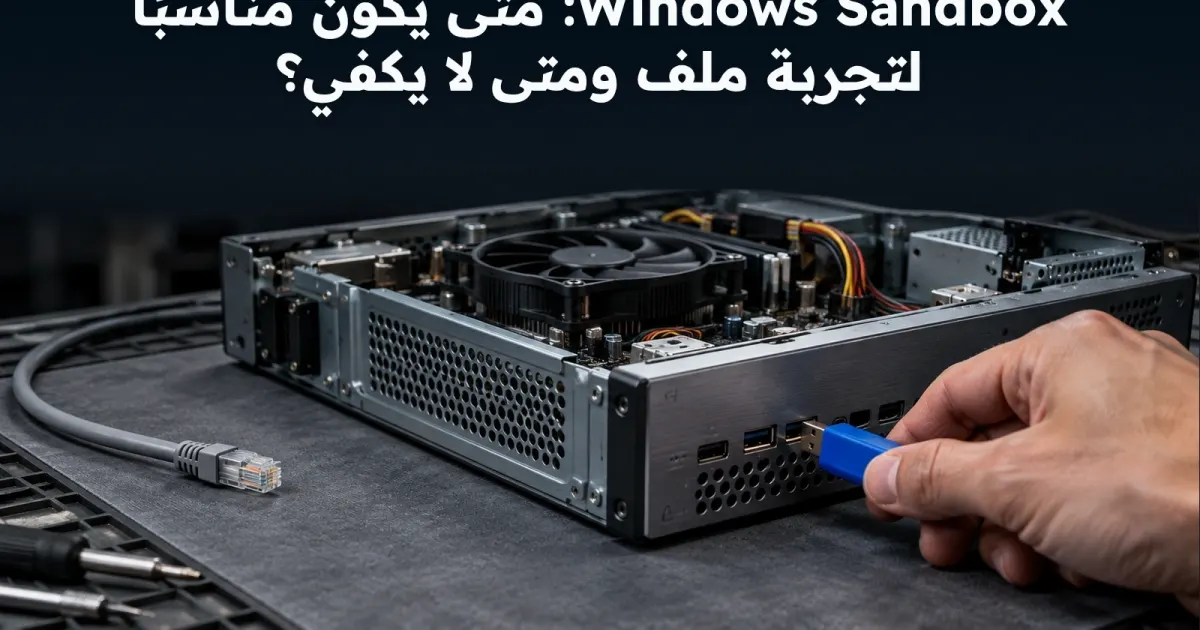 Windows Sandbox: متى يكون مناسبًا لتجربة ملف ومتى لا يكفي؟