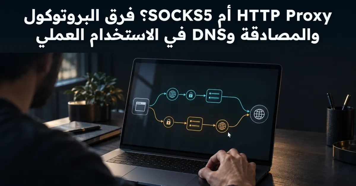 HTTP Proxy أم SOCKS5؟ شجرة قرار للتوافق وDNS والمصادقة
