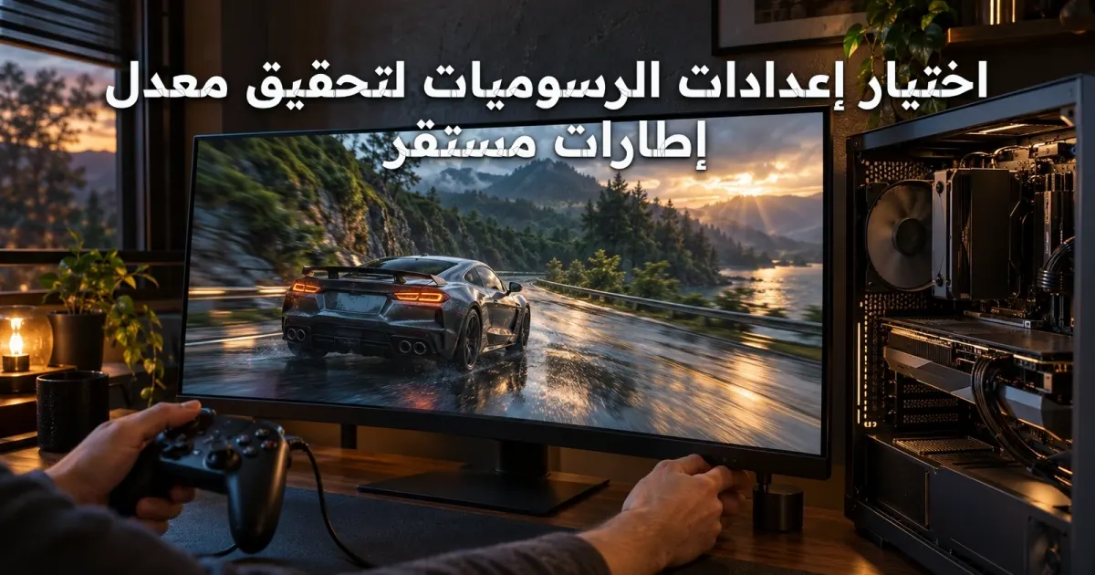 اختيار إعدادات الرسوميات لتحقيق معدل إطارات مستقر