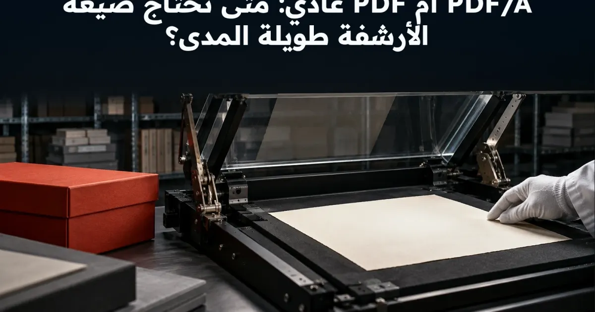 PDF/A أم PDF عادي: متى تحتاج صيغة الأرشفة طويلة المدى؟