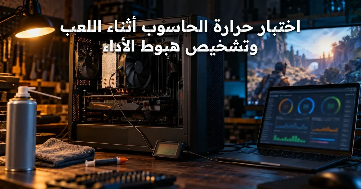 اختبار حرارة الحاسوب أثناء اللعب وتشخيص هبوط الأداء