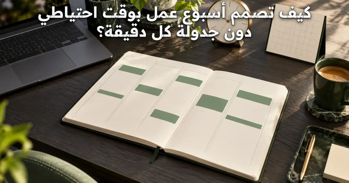 كيف تصمم أسبوع عمل بوقت احتياطي دون جدولة كل دقيقة؟