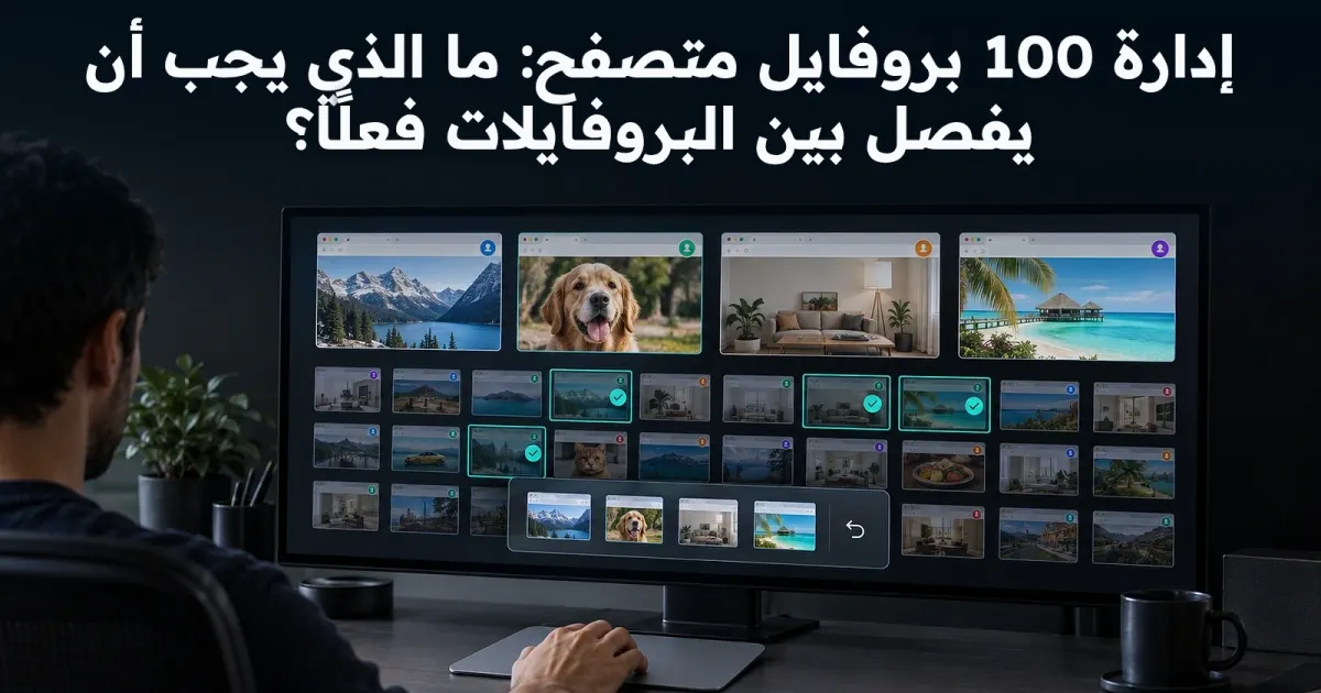إدارة 100 بروفايل متصفح: فصل البيانات وضبط الأوامر الجماعية